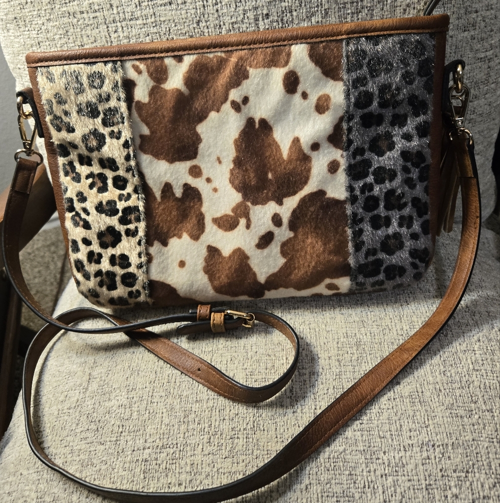 Empire handbag Conceal Carry 12" x 8" strap 48" adjustable western cow leopar… - Picture 1 of 6